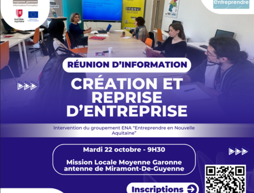 Atelier réunion d’information sur la création et reprise d’entreprise avec l’ERIP Moyenne Garonne
