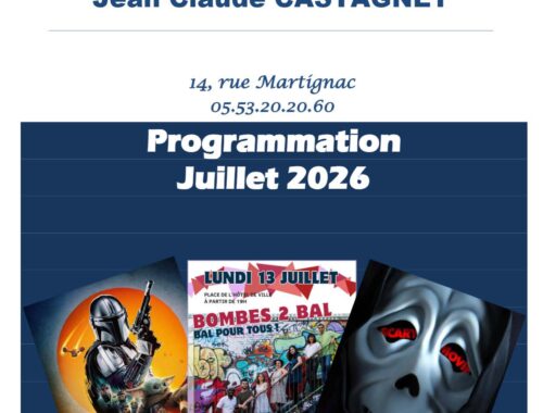 Programmation juillet 2026 – Centre Multiculturel Jean-Claude CASTAGNET