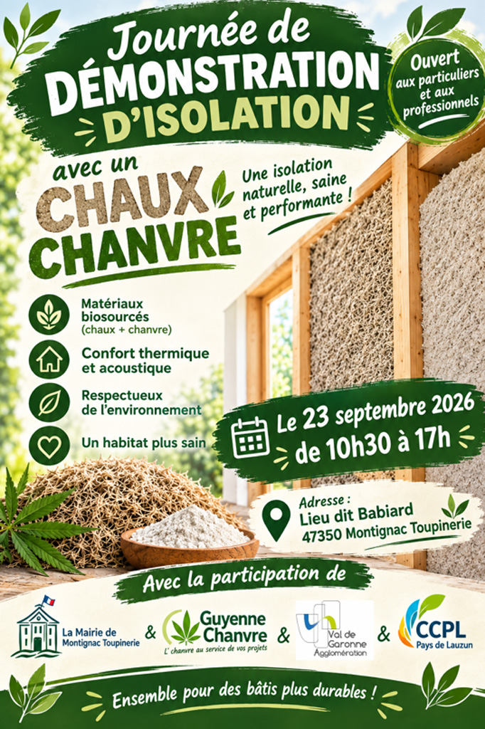 Montignac-Toupinerie : une journée pour découvrir l’isolation au chanvre et à la chaux